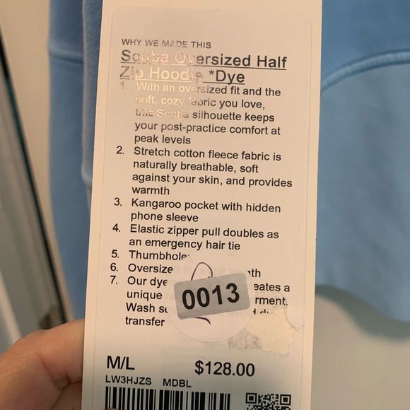 89. NWT Lululemon oversized half zip scuba hoodie Size M/L - Picture 7 of 7